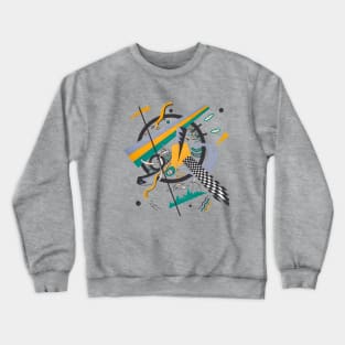 Teal Green Yellow Black Colorful Abstract Kandinsky Crewneck Sweatshirt